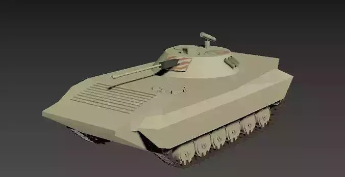 BMP-2 tank Low-poly 3D model