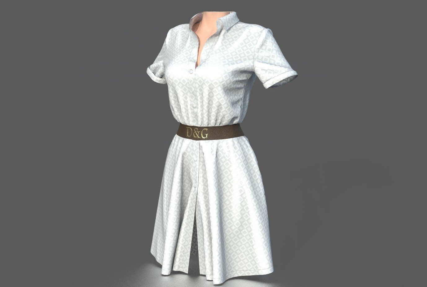 SHIRT DRESS 3D model_5