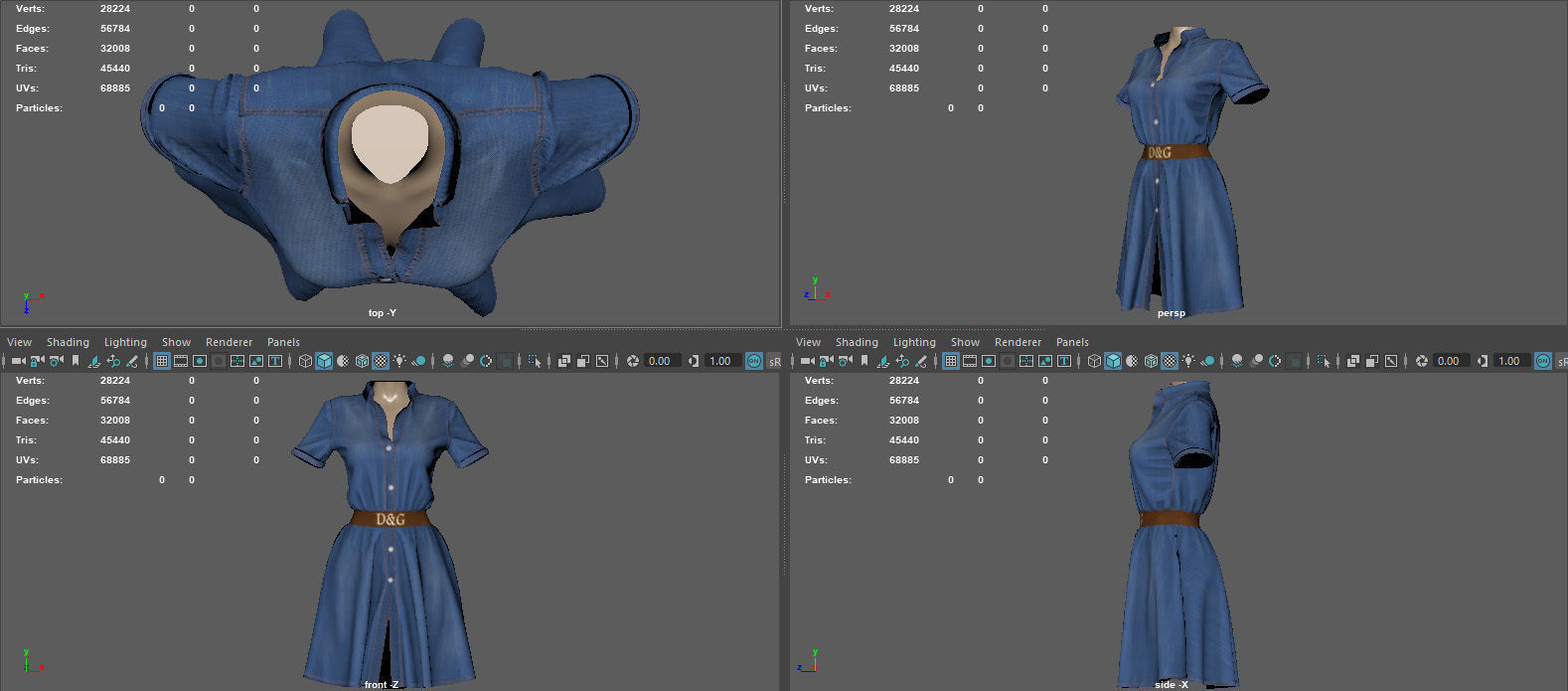 SHIRT DRESS 3D model_11