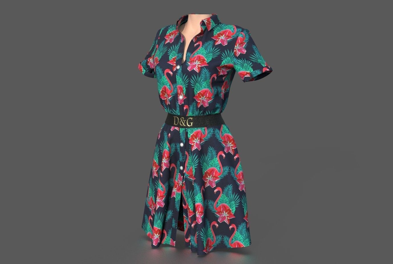 SHIRT DRESS 3D model_4