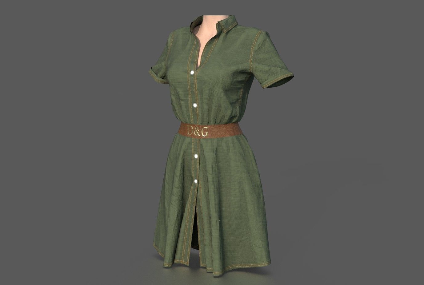 SHIRT DRESS 3D model_2