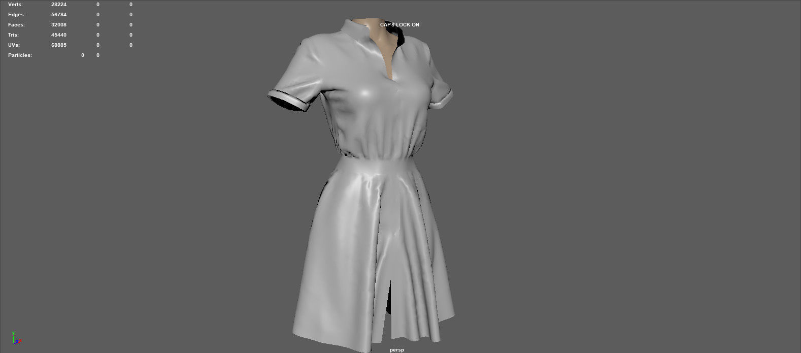 SHIRT DRESS 3D model_8