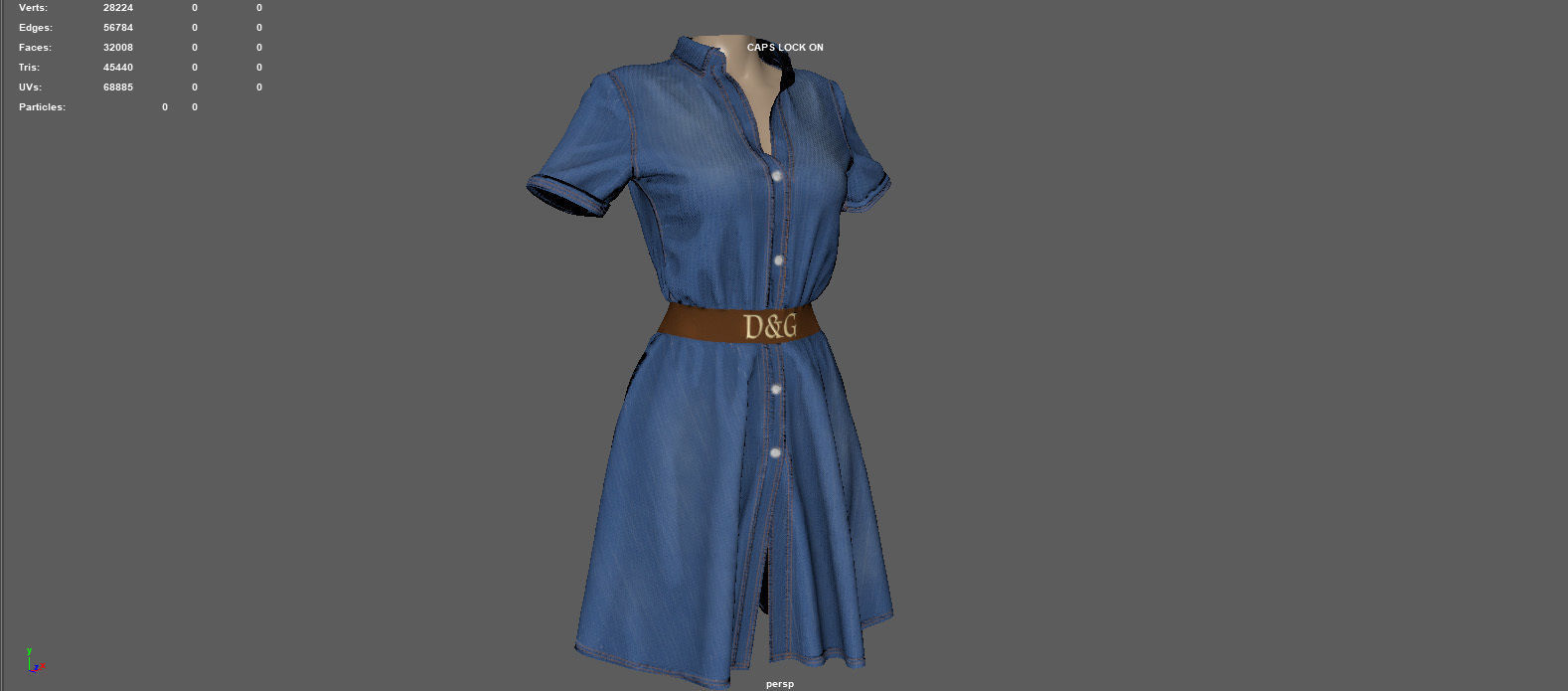 SHIRT DRESS 3D model_6