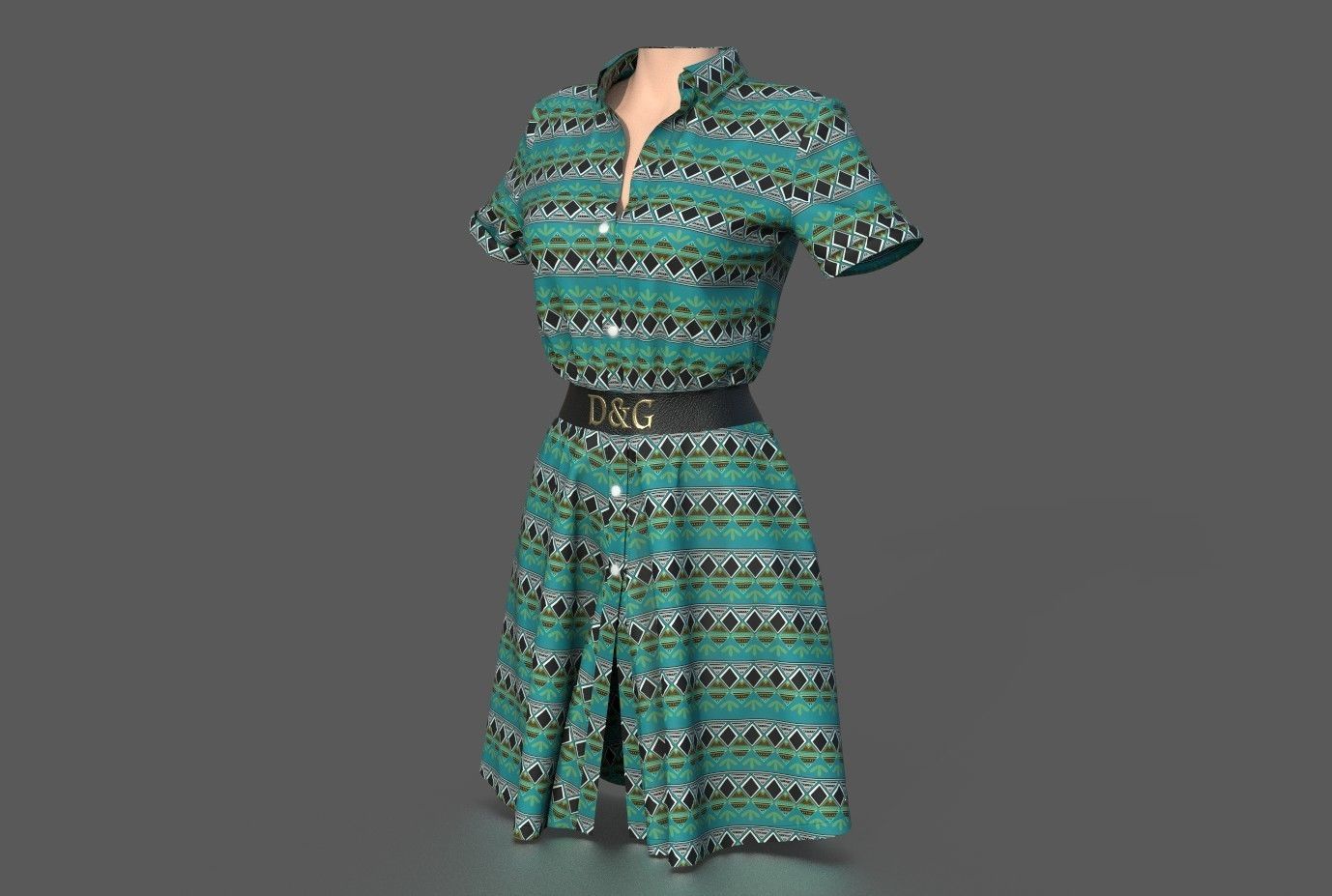 SHIRT DRESS 3D model_3