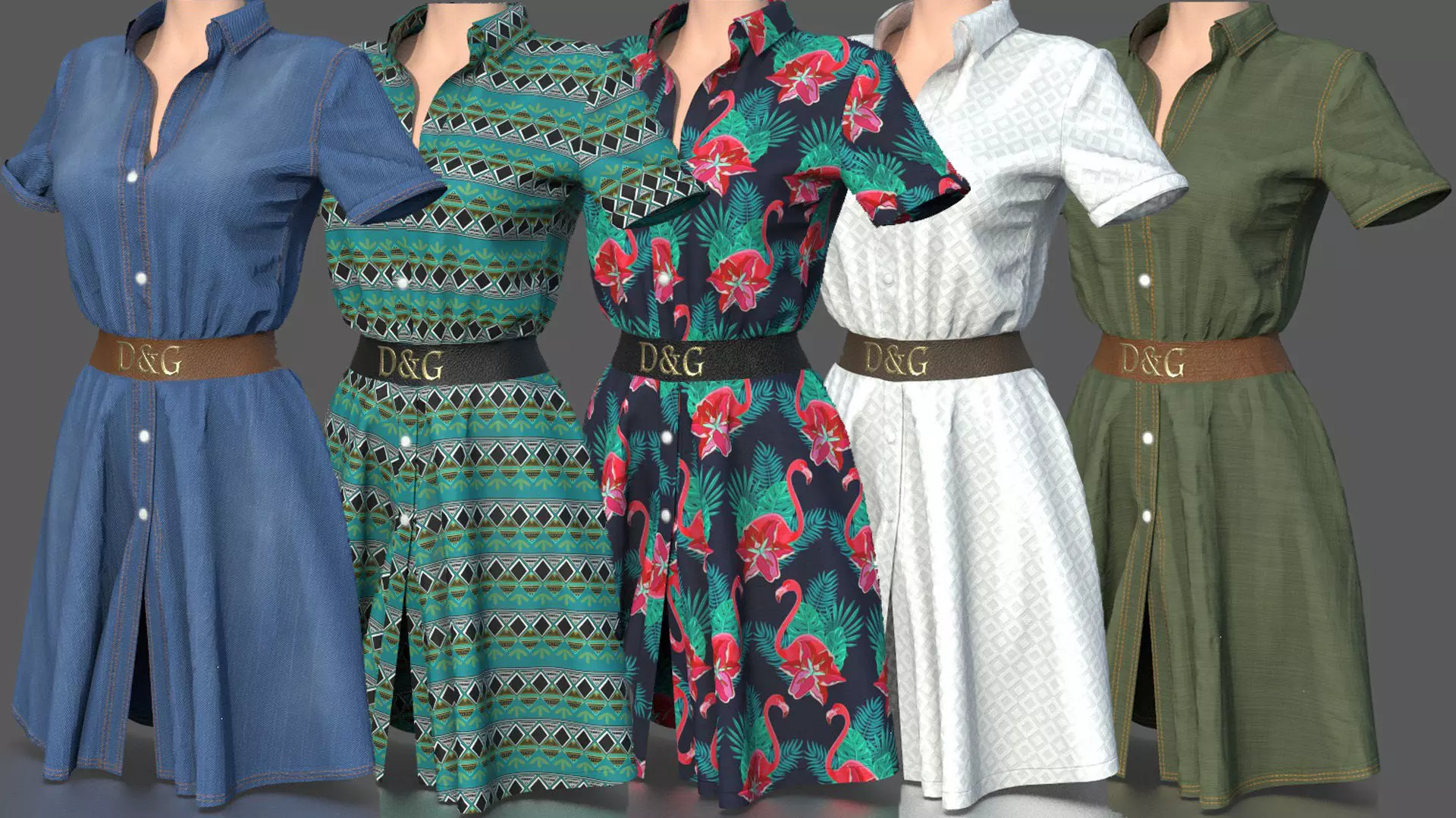 SHIRT DRESS 3D model_0