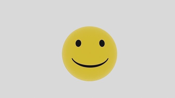 emoji smiley face Low-poly 3D model