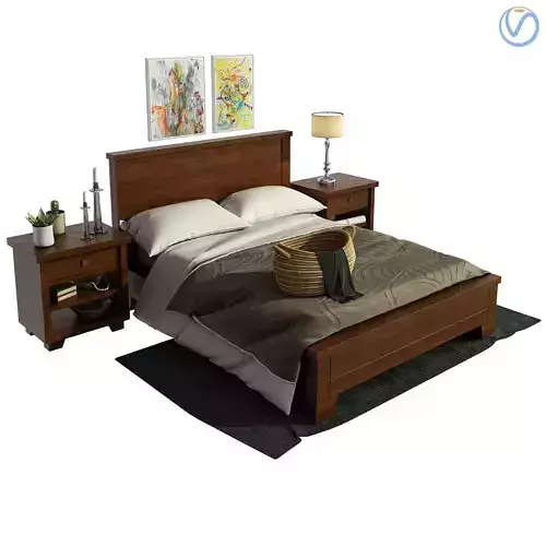 Pottery barn Sumatra Valencia Bedroom 3D model