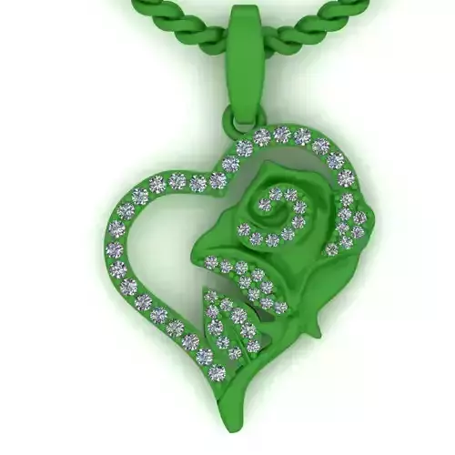  pendant rose with gems