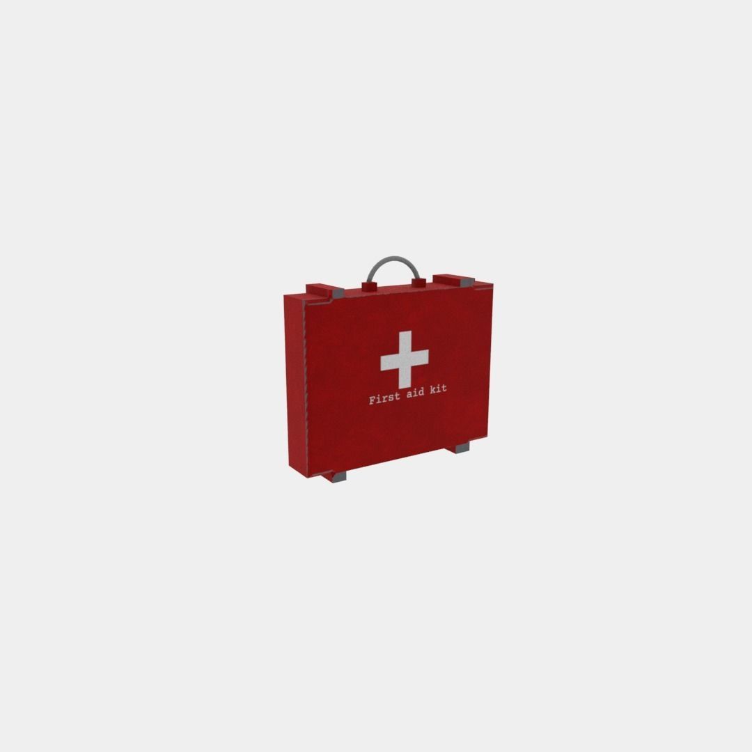 First aid kit Low-poly 3D model_4