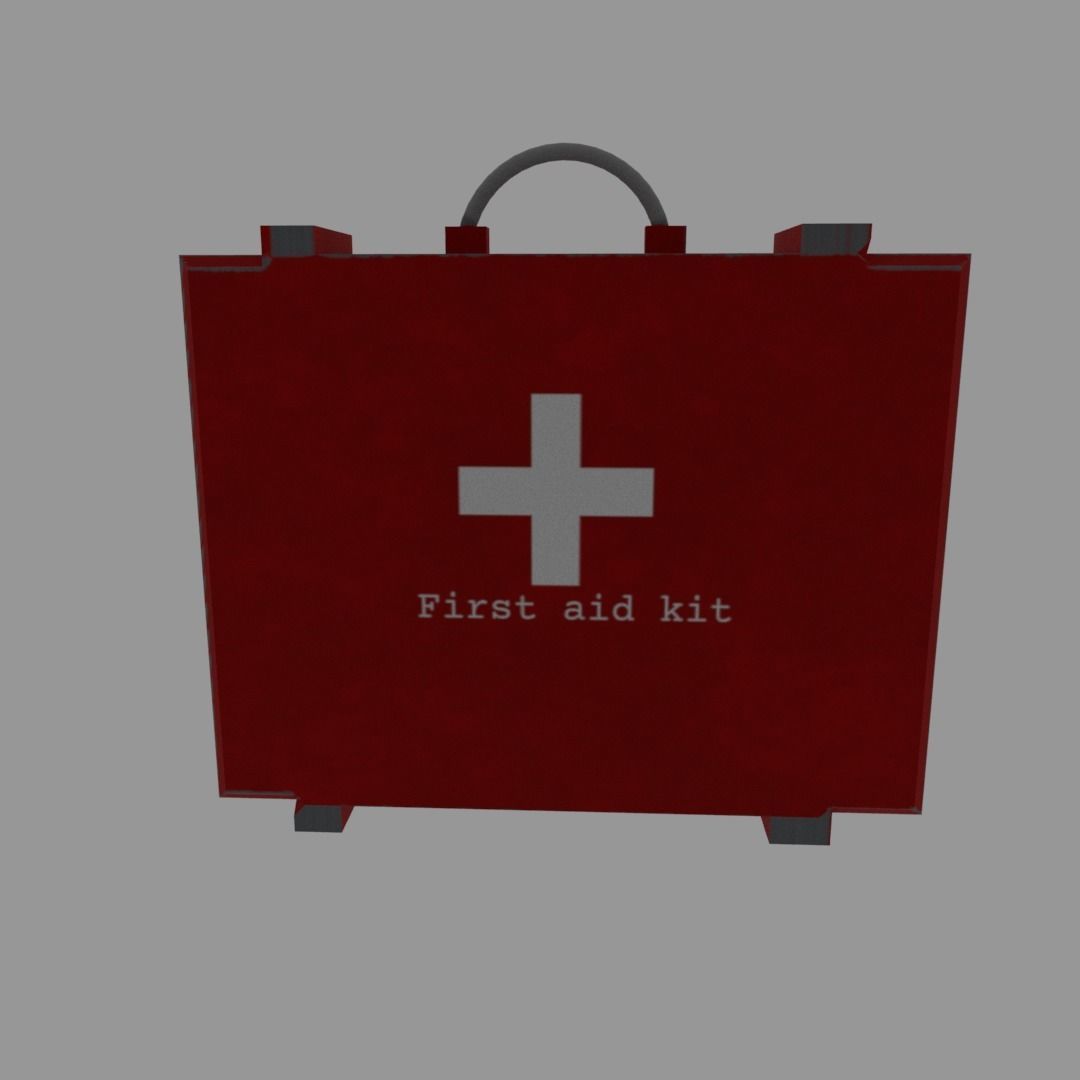 First aid kit Low-poly 3D model_2