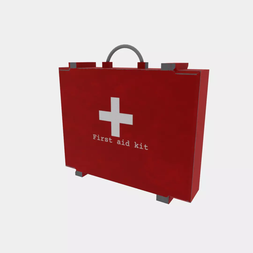 First aid kit Low-poly 3D model_0