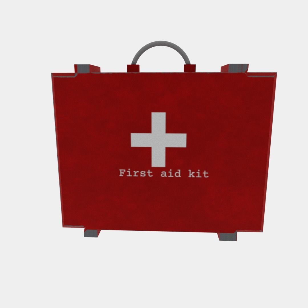 First aid kit Low-poly 3D model_1