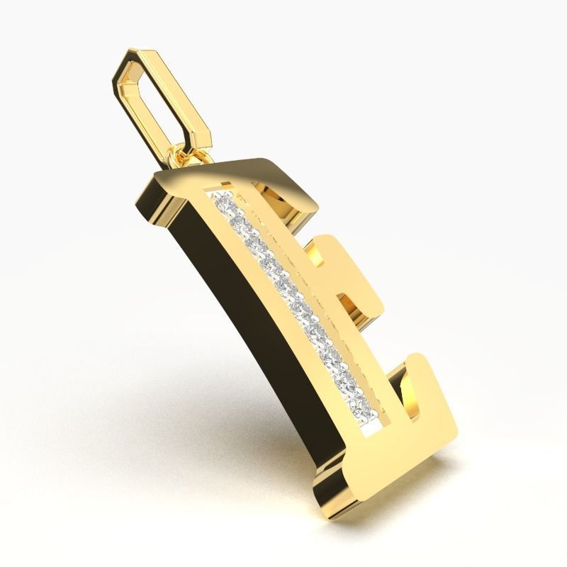 E SCRIPT DIAMOND PENDANT 3D print model_2