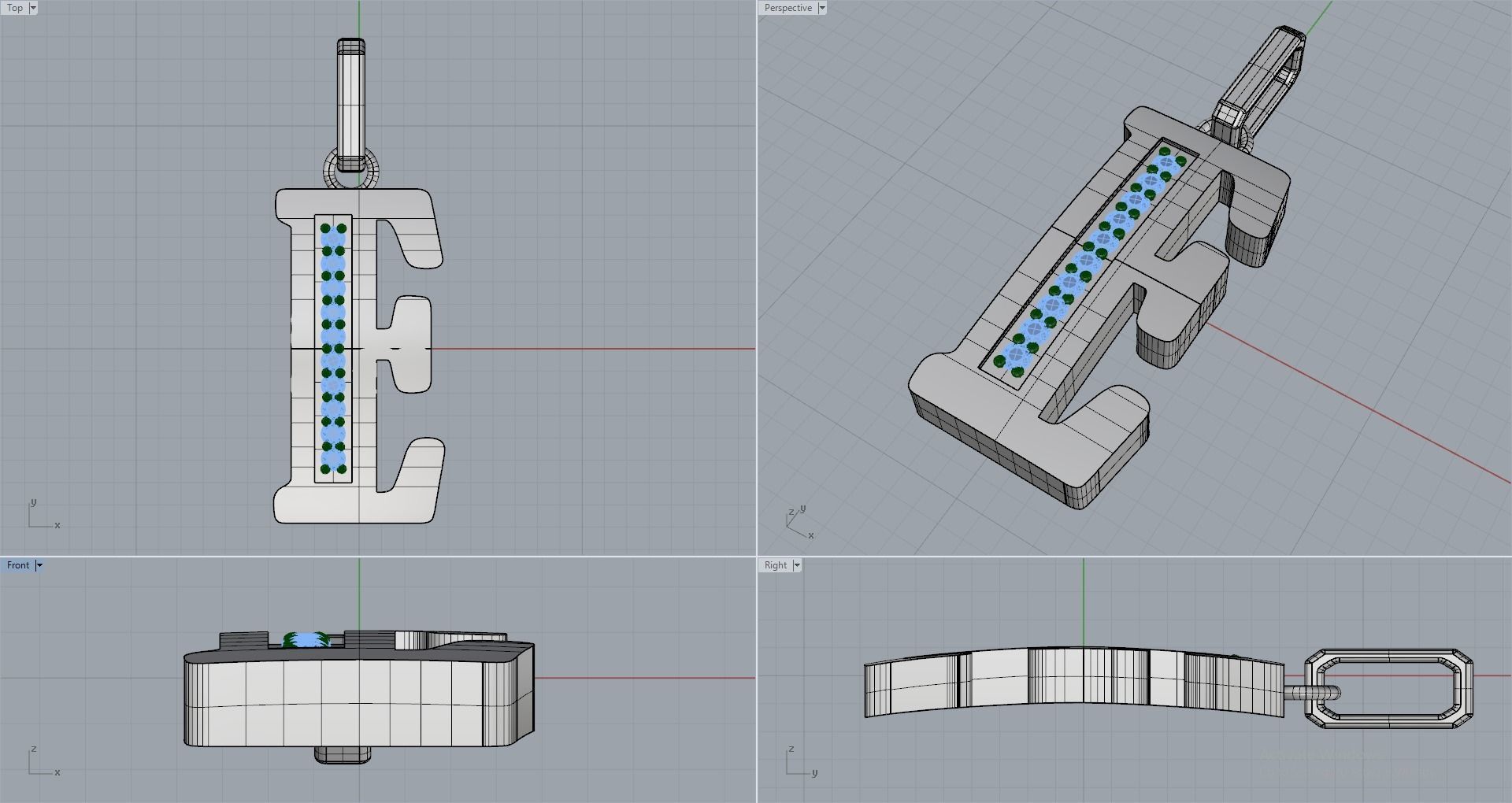 E SCRIPT DIAMOND PENDANT 3D print model_16