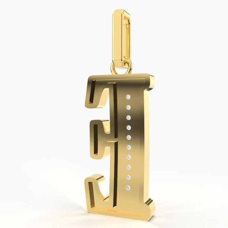 E SCRIPT DIAMOND PENDANT 3D print model_1