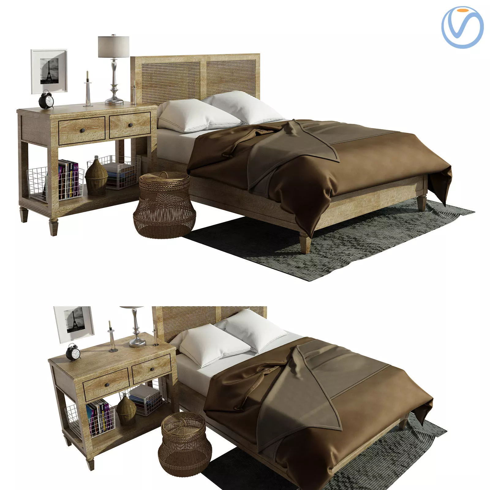 Pottery barn Sausalito Selena Bedroom 3D model