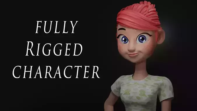 Catoon Woman - FULLY RIGGED Low-poly 3D model