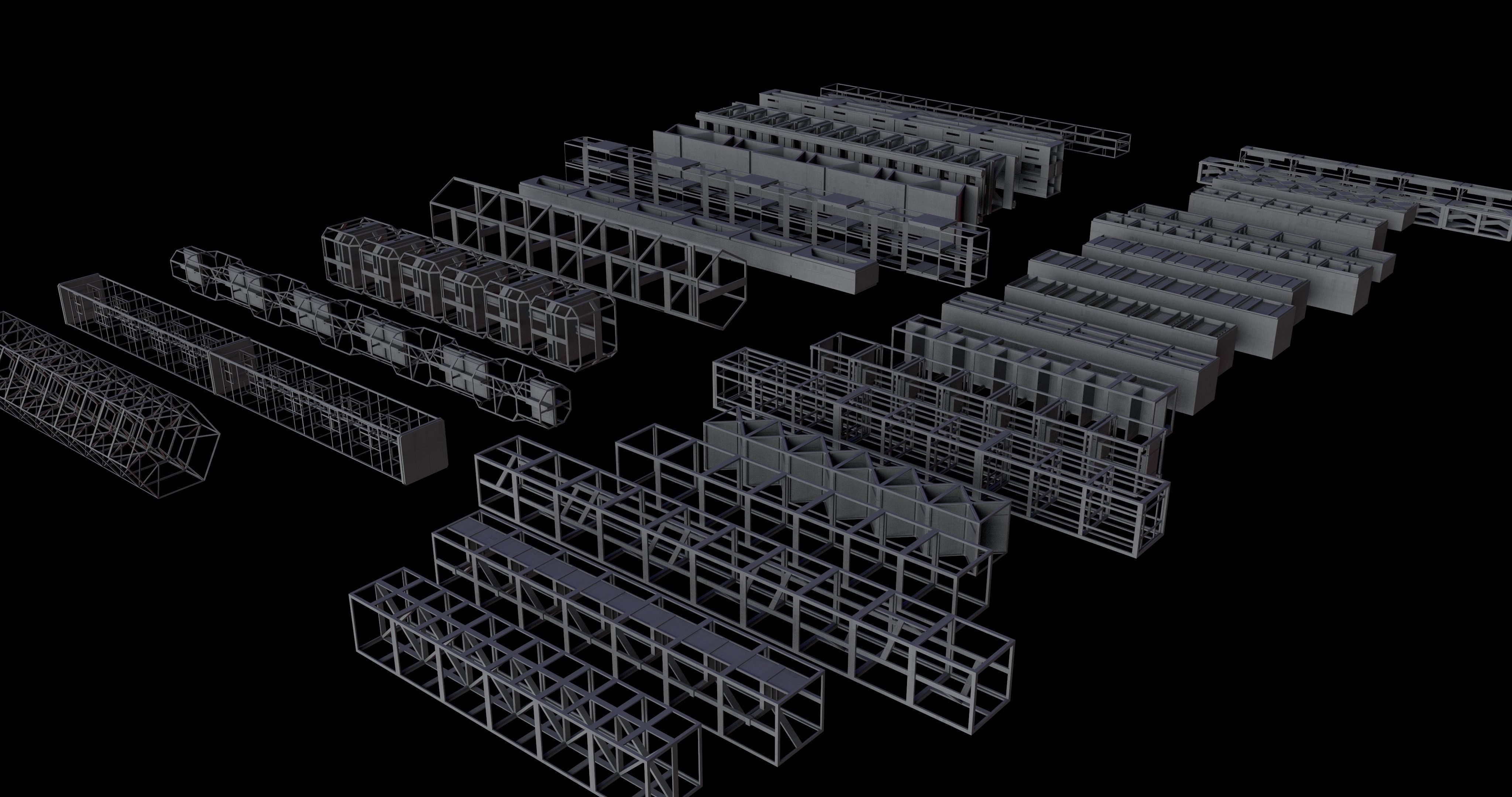 METAL STRIP Kitbash Low-poly 3D model_13