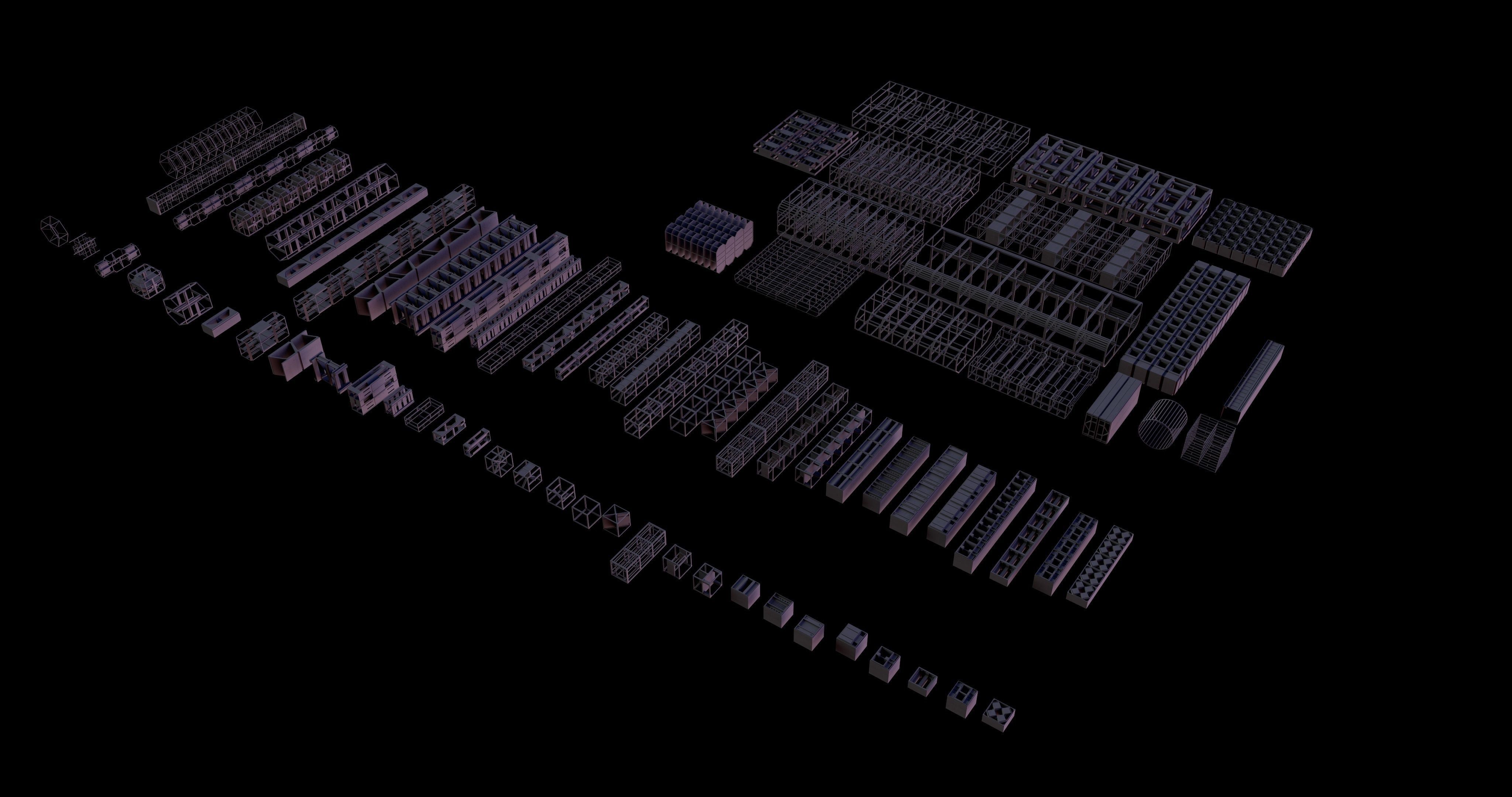METAL STRIP Kitbash Low-poly 3D model_1