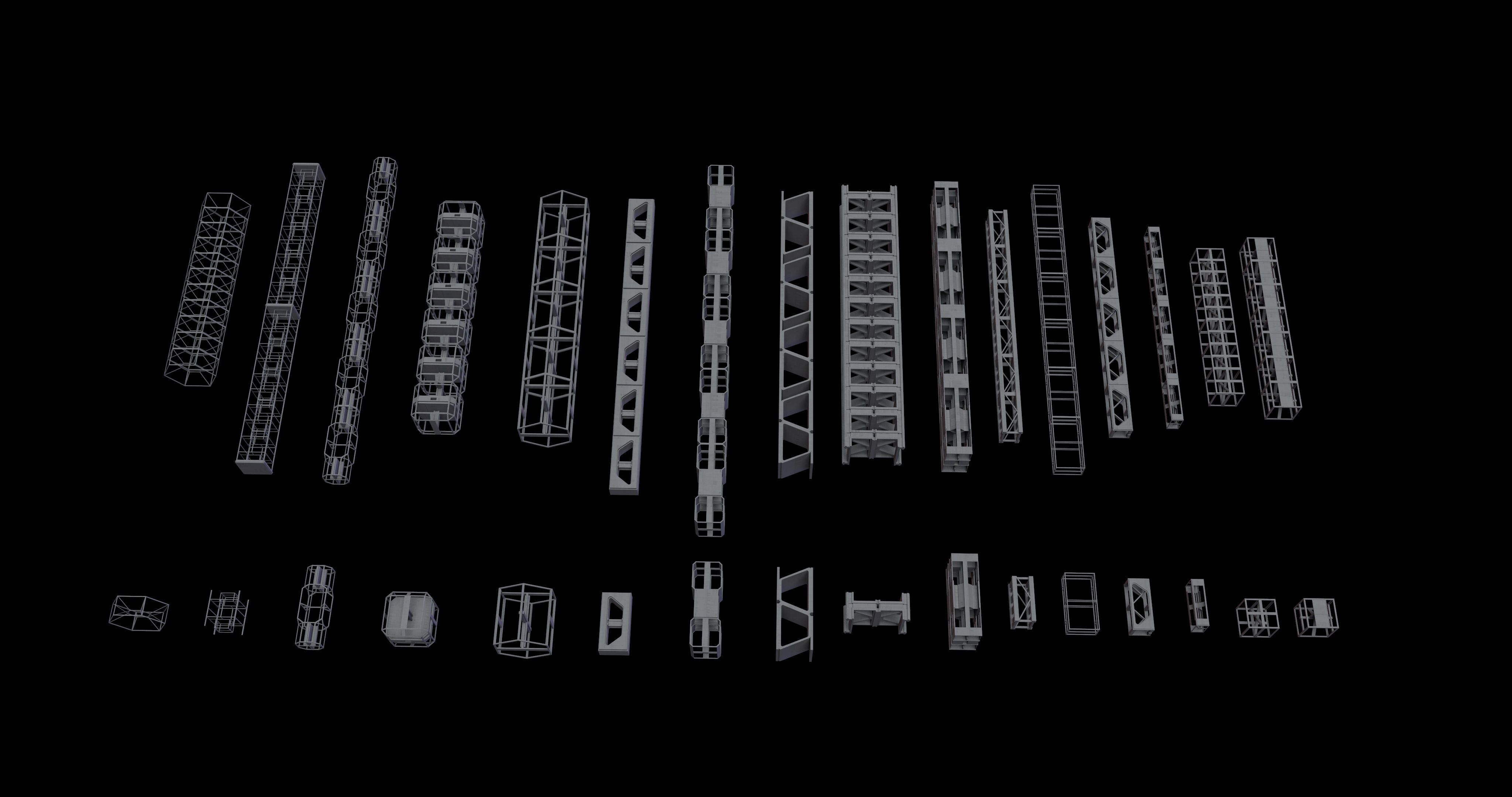 METAL STRIP Kitbash Low-poly 3D model_4