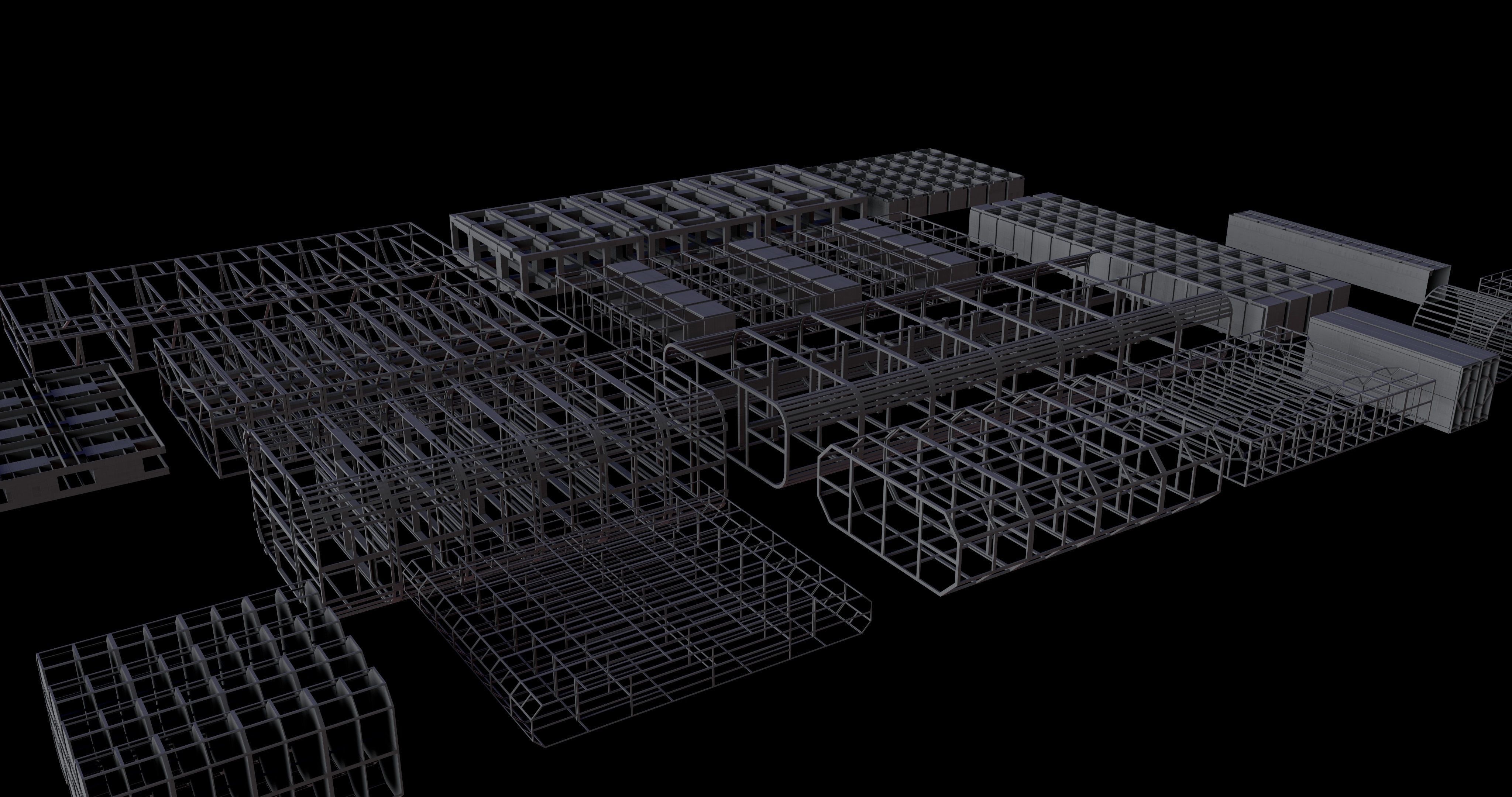 METAL STRIP Kitbash Low-poly 3D model_12