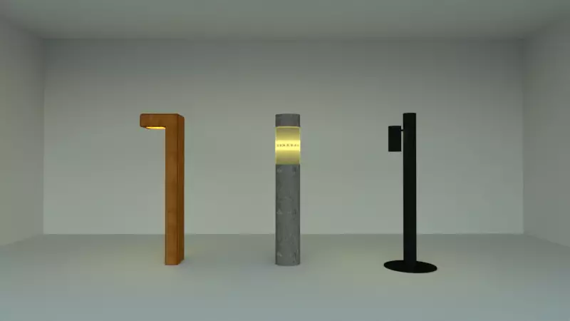 Garden Bollard Lights Free low-poly 3D model