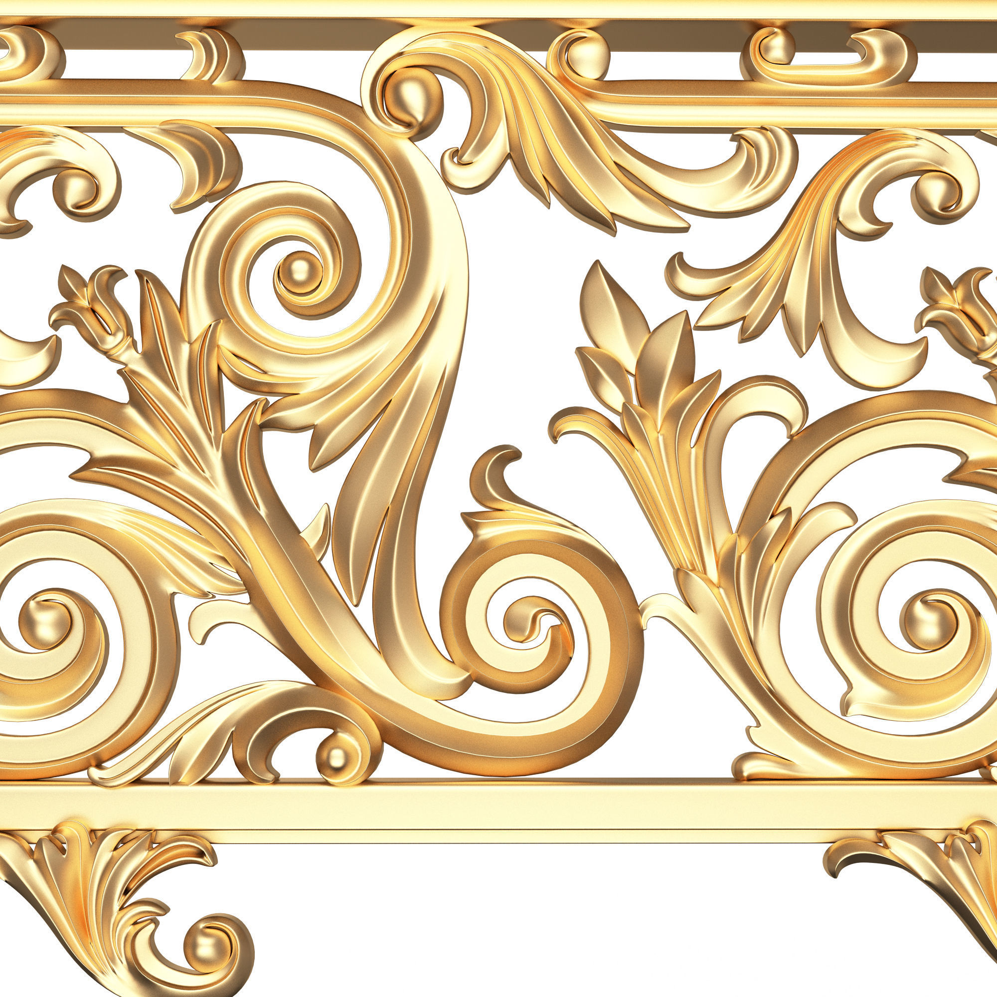 Classic Iron Railing 01 Low-poly 3D model_5