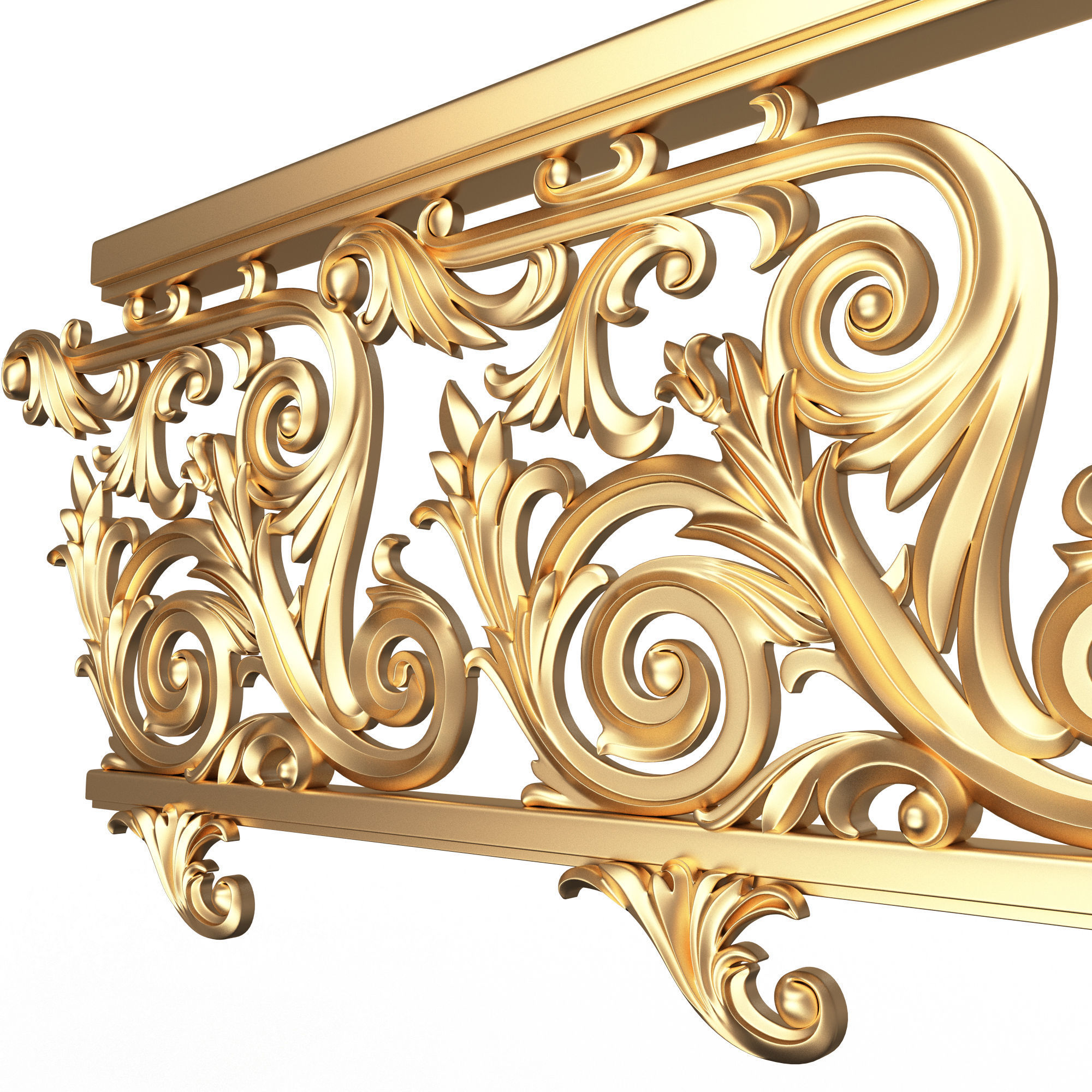 Classic Iron Railing 01 Low-poly 3D model_2