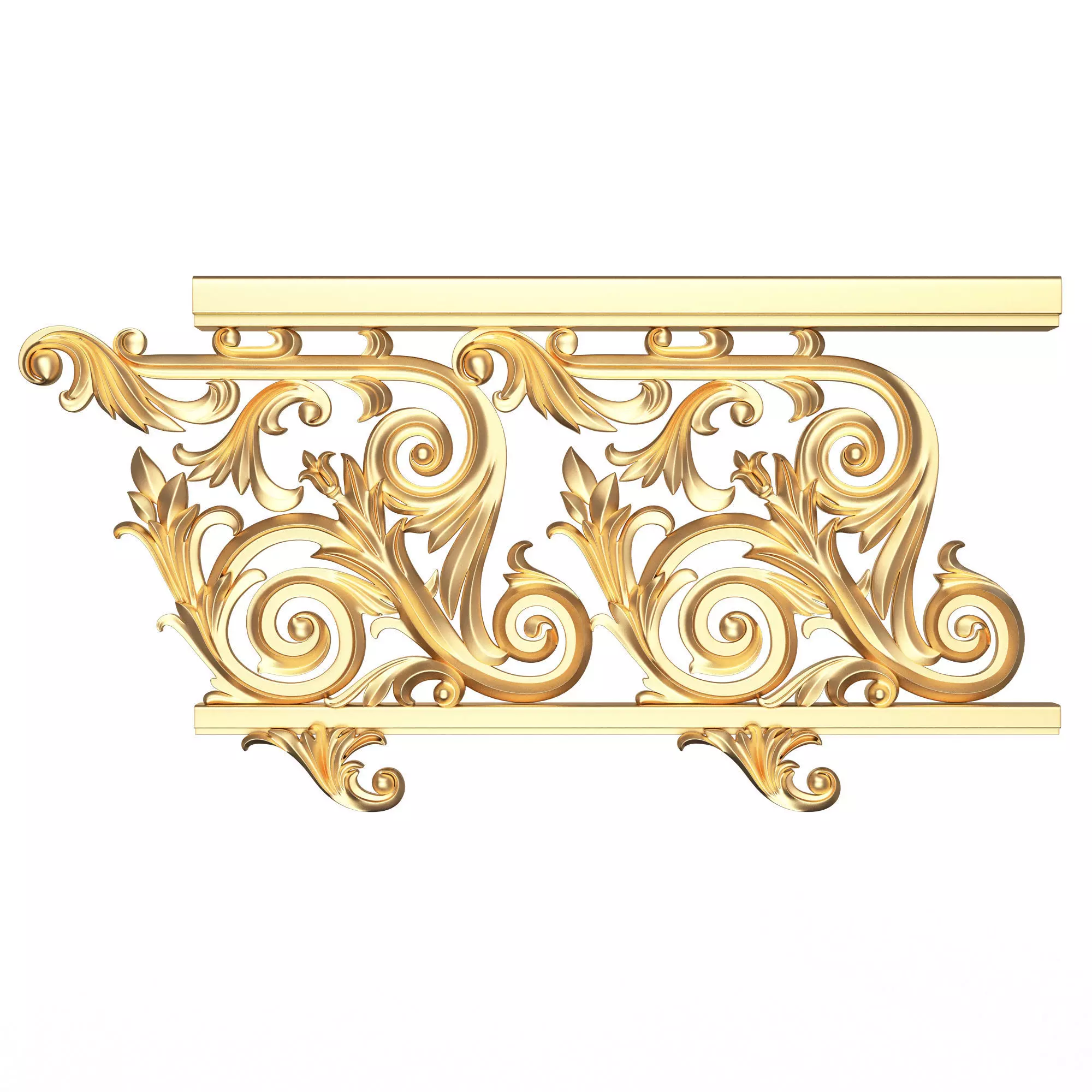 Classic Iron Railing 01 Low-poly 3D model_0