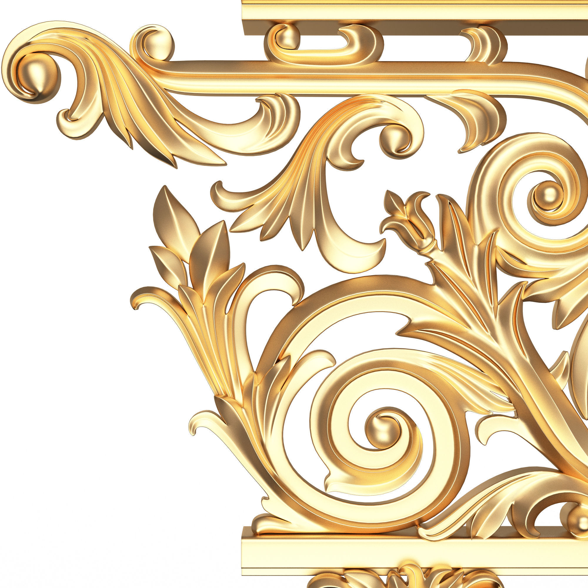 Classic Iron Railing 01 Low-poly 3D model_3