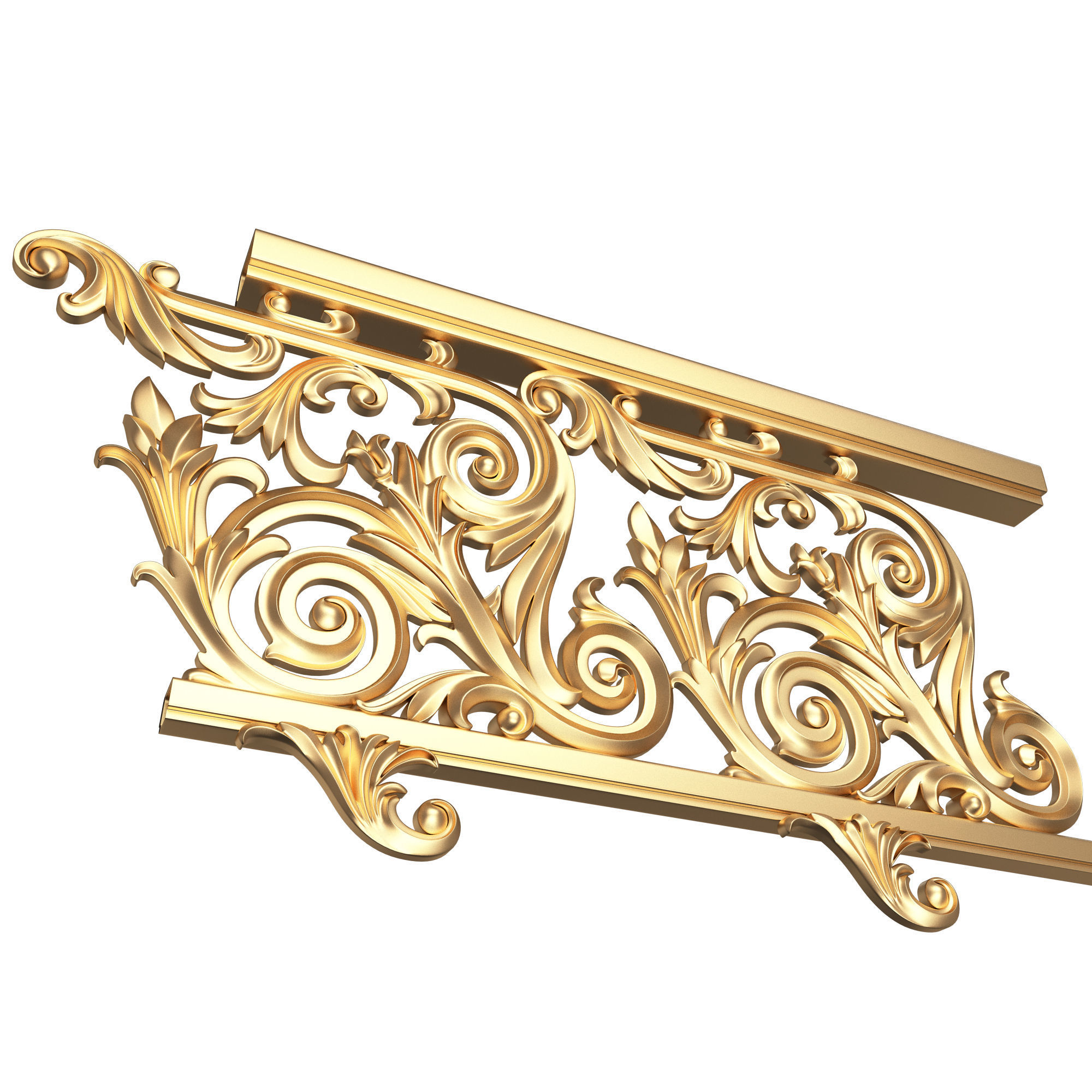Classic Iron Railing 01 Low-poly 3D model_1