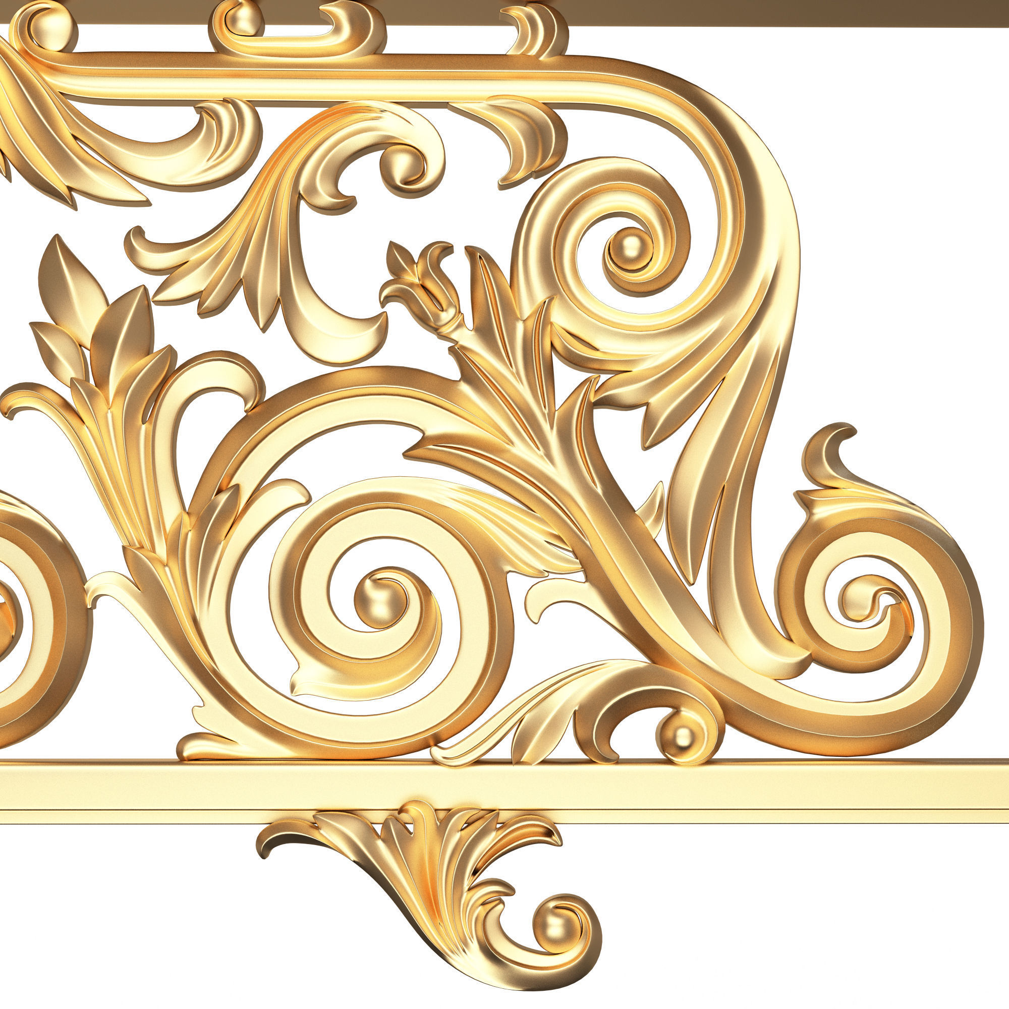 Classic Iron Railing 01 Low-poly 3D model_4