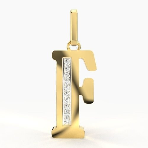 F SCRIPT DIAMOND PENDANT 3D print model
