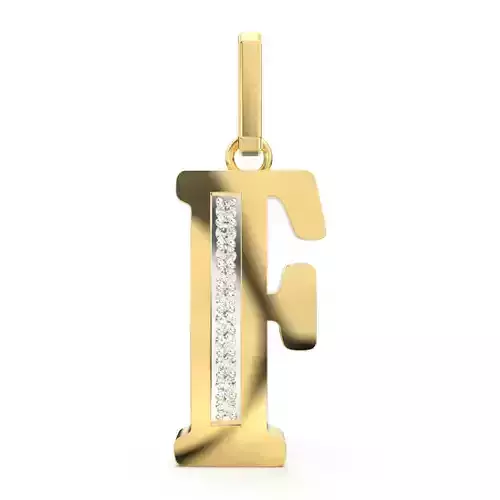 F SCRIPT DIAMOND PENDANT 3D print model