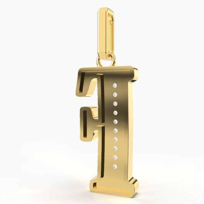 F SCRIPT DIAMOND PENDANT 3D print model_3