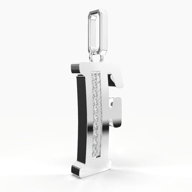 F SCRIPT DIAMOND PENDANT 3D print model_11