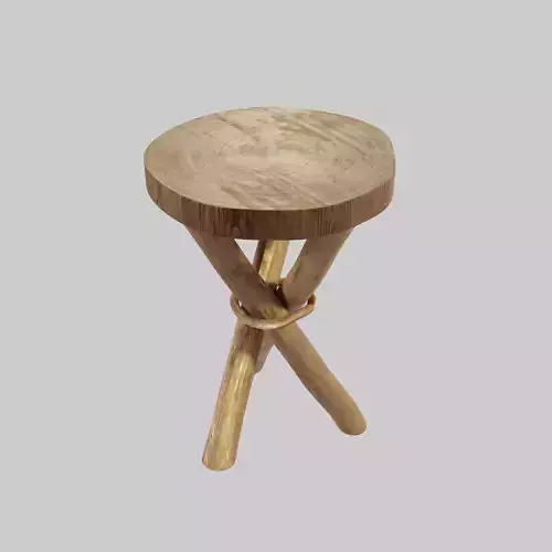 wooden stool 3D model