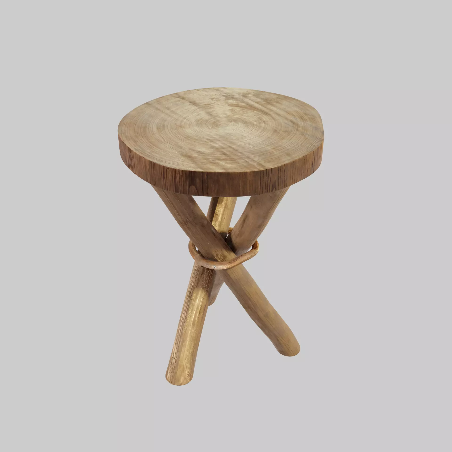 wooden stool 3D model_0