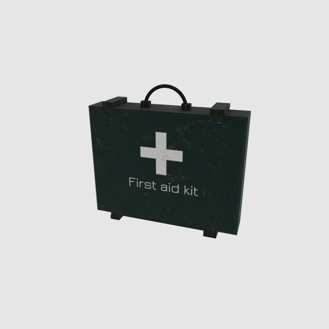 First aid kit Low-poly 3D model_1