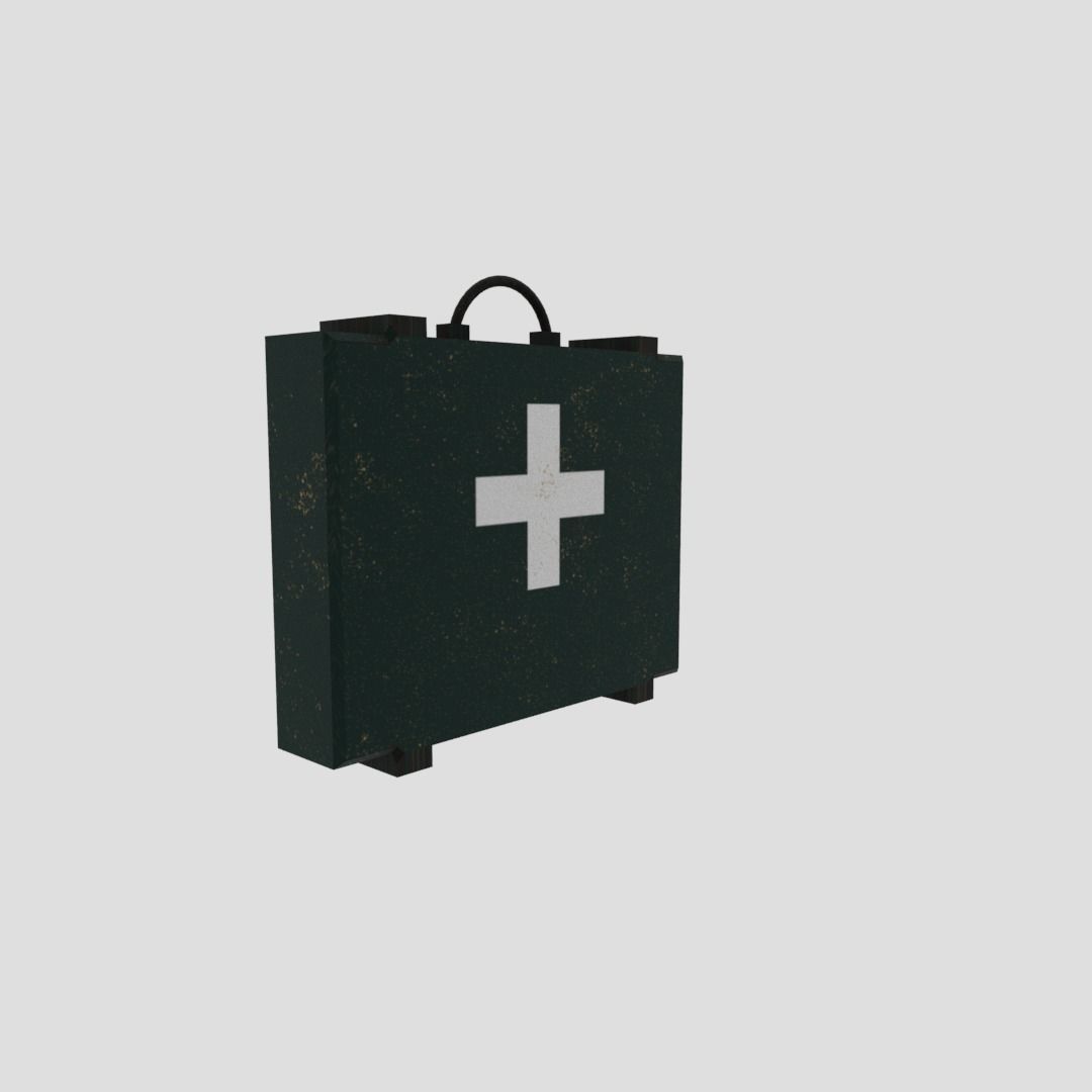 First aid kit Low-poly 3D model_4