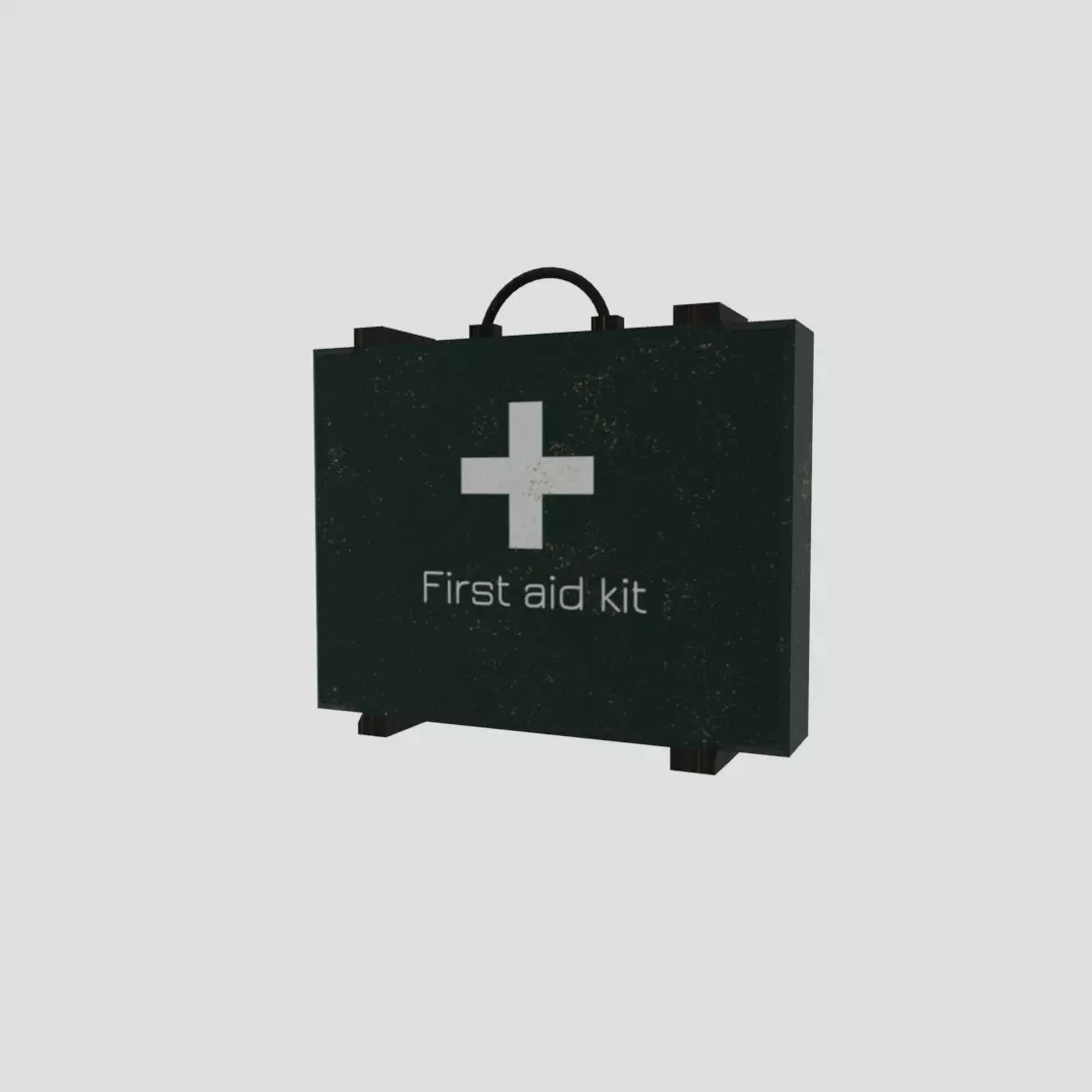 First aid kit Low-poly 3D model_0