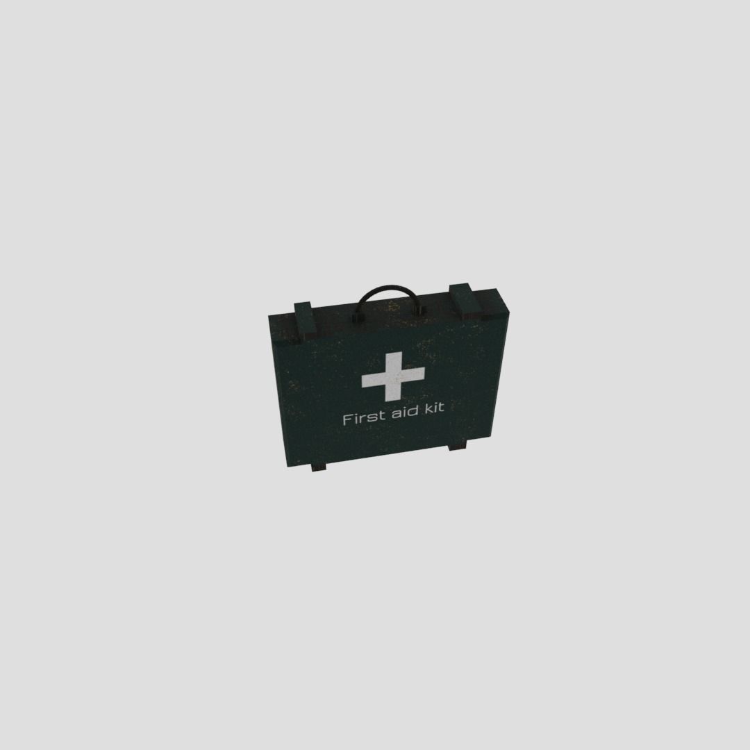First aid kit Low-poly 3D model_3