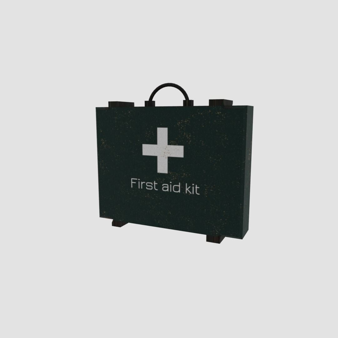 First aid kit Low-poly 3D model_2