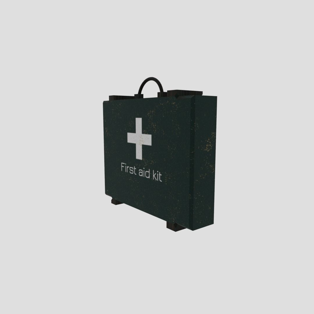 First aid kit Low-poly 3D model_7