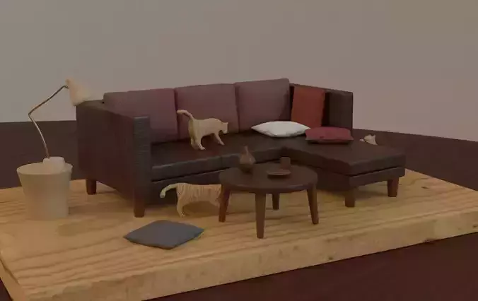 Wooden Cat Figurines