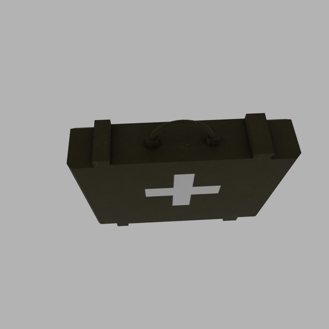 First aid kit Low-poly 3D model_4