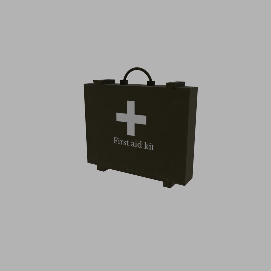 First aid kit Low-poly 3D model_3