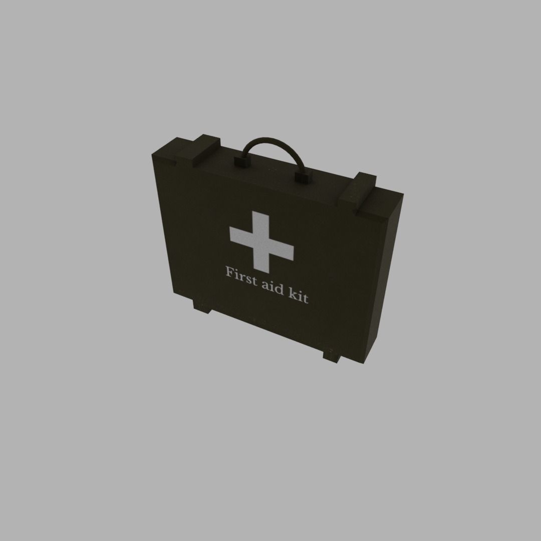 First aid kit Low-poly 3D model_7