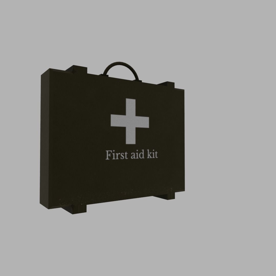 First aid kit Low-poly 3D model_2