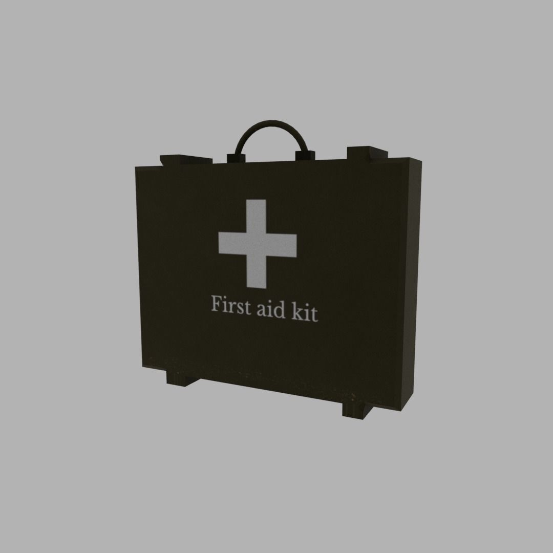First aid kit Low-poly 3D model_1